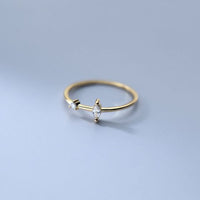 Oval Crystal Adjustable 925 Sterling Silver Ring
