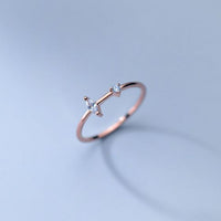 Oval Crystal Adjustable 925 Sterling Silver Ring