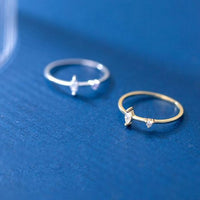 Oval Crystal Adjustable 925 Sterling Silver Ring