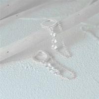 Sterling Silver Long Chain Hoop Earrings