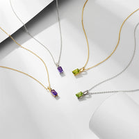 Sterling Silver Amethyst & Peridot Necklace