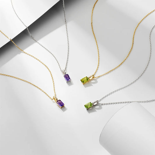 Sterling Silver Amethyst & Peridot Necklace