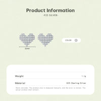 Sterling Silver Puzzle Love Heart Stud Earrings