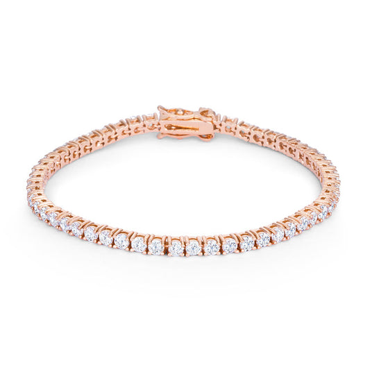 Rose Goldtone Cubic Zirconia Tennis Bracelet, 5.75 ct