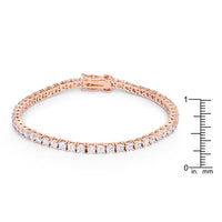 Rose Goldtone Cubic Zirconia Tennis Bracelet, 5.75 ct