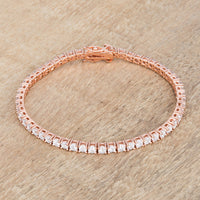 Rose Goldtone 5.75ct Cubic Zirconia Tennis Bracelet