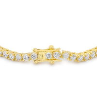 Victorian Cubic Zirconia Tennis Bracelet, 7 Inch Goldtone Finish
