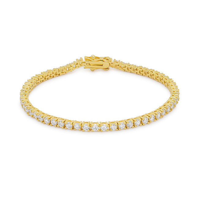 Victorian Cubic Zirconia Tennis Bracelet, Goldtone, 8 Inch
