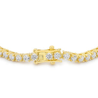 Victorian Cubic Zirconia Tennis Bracelet, Goldtone, 8 Inch