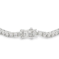 Silvertone Victorian Cubic Zirconia Tennis Bracelet 7 Inch