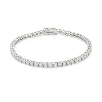 Silvertone Victorian Cubic Zirconia Tennis Bracelet, 8 Inch