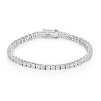 Silvertone Victorian Cubic Zirconia Tennis Bracelet 7 Inch