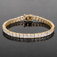 Princess Cut Crystal Gold Tone Tennis Bracelet