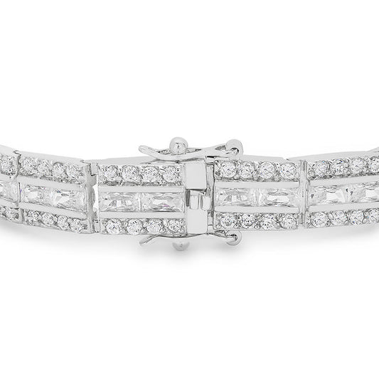 Balboa Three-Row Cubic Zirconia Bracelet