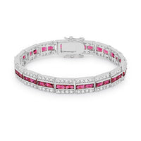 Balboa Red Cubic Zirconia Link Bracelet