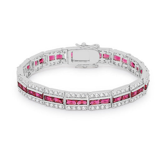 Balboa Red Cubic Zirconia Link Bracelet