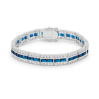 Balboa Blue Three-Row Cubic Zirconia Bracelet
