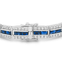 Balboa Blue Three-Row Cubic Zirconia Bracelet