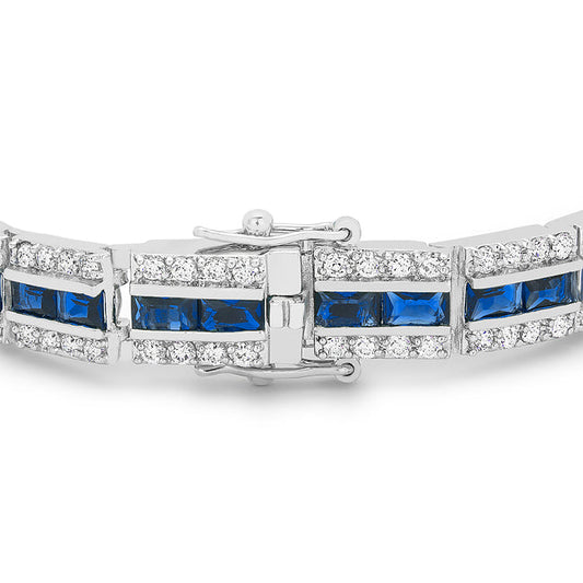 Balboa Blue Three-Row Cubic Zirconia Bracelet