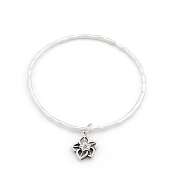 Filigree Flower Solitaire Charm Bracelet