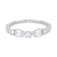 Pear and Round Cubic Zirconia Tennis Bracelet