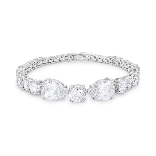 Pear and Round Cubic Zirconia Tennis Bracelet