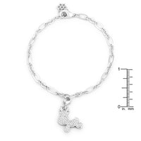 Rudy Reindeer Charm Bracelet, 0.25 ct Crystal Rhodium