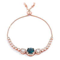 Rose Gold Plated Graduated Crystal Bolo Tennis Bracelet