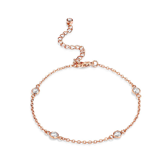 Rose Gold Plated CZ Saturn Bracelet