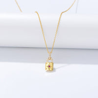 Personalized Sterling Silver Lock Necklace
