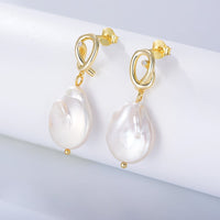 Sterling Silver Baroque Pearl Dangle Earrings
