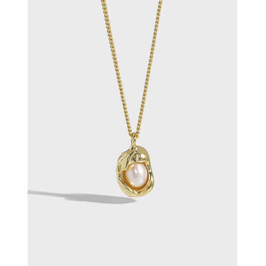 Sterling Silver Natural Freshwater Pearl Necklace