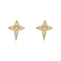 Sterling Silver Cubic Zirconia Cross Earrings