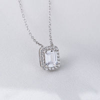 Sterling Silver Cubic Zirconia Baguette Necklace