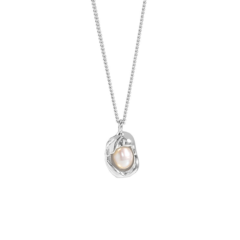 Sterling Silver Natural Freshwater Pearl Necklace