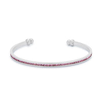 Pink Channel-Set Cubic Zirconia Cuff