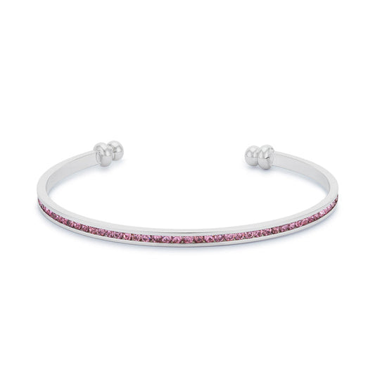Pink Channel-Set Cubic Zirconia Cuff