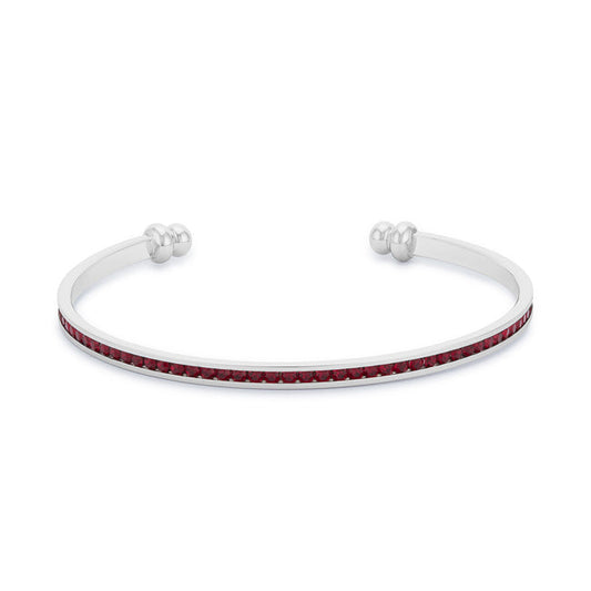 Garnet Cubic Zirconia Channel-Set Cuff