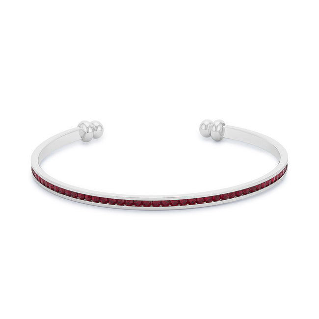 Garnet Cubic Zirconia Channel-Set Cuff
