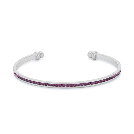 Channel-Set Amethyst Cubic Zirconia Cuff