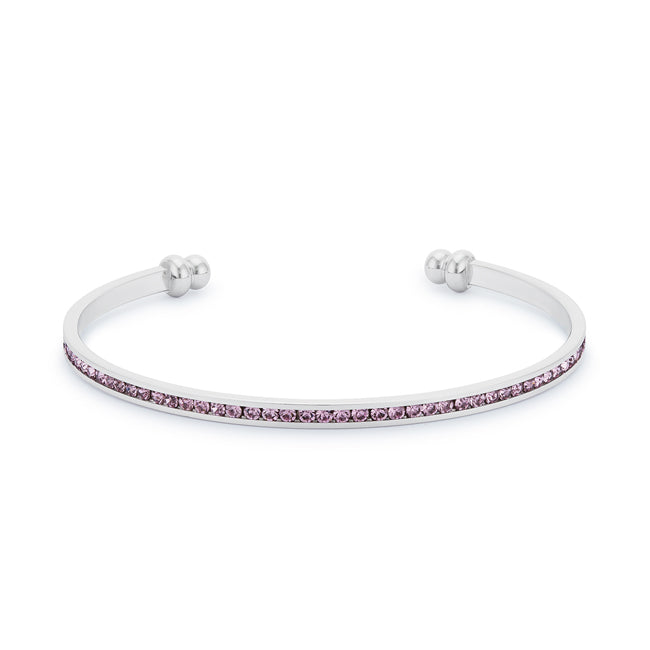 Lavender Channel-Set Cubic Zirconia Cuff
