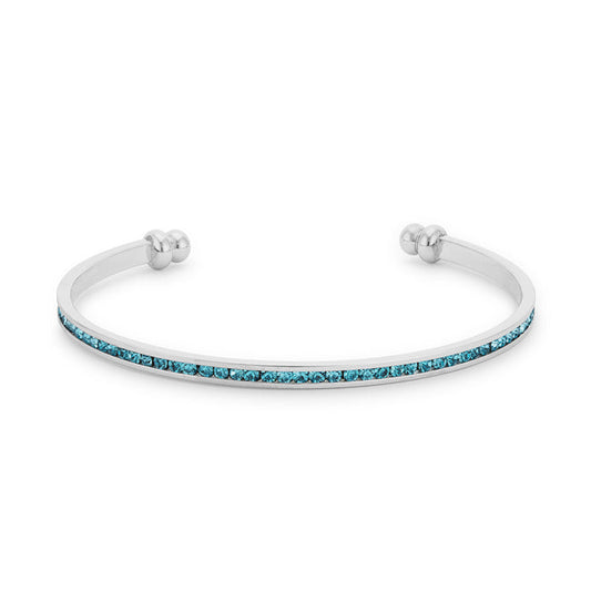 Aqua Channel-Set Cubic Zirconia Cuff