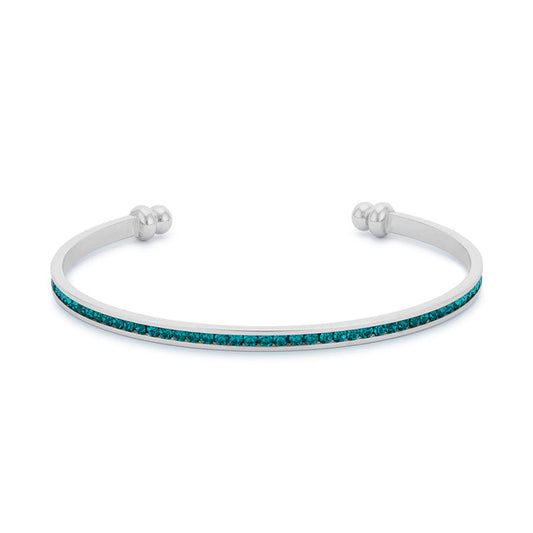 Turquoise Channel-Set Cubic Zirconia Cuff