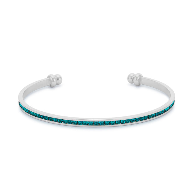 Turquoise Channel-Set Cubic Zirconia Cuff
