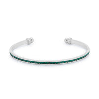 Emerald Green Channel-Set Cubic Zirconia Cuff