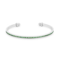 Peridot Green Channel-Set Cubic Zirconia Cuff