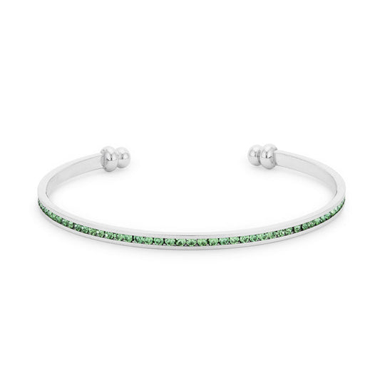 Peridot Green Channel-Set Cubic Zirconia Cuff