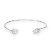 Rhodium Plated Cuff Bracelet with Clear Cubic Zirconia
