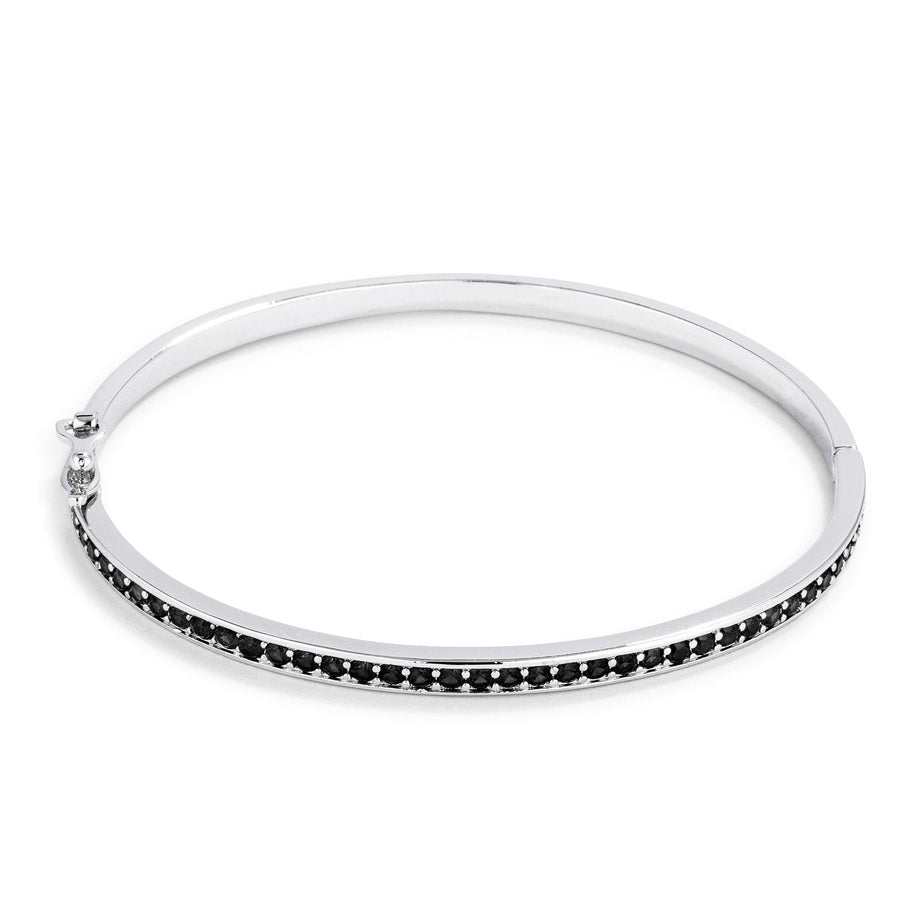 Jet Black Crystal Bangle Bracelet
