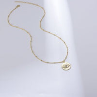 Gold Plated Evil Eye Pendant Necklace